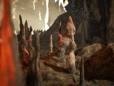 Cave Environment 68 Assets Low-poly 3D model