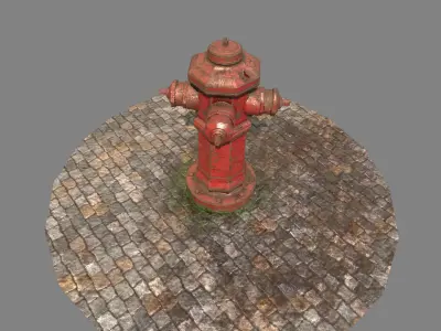 Fire gydrant Low-poly 3D model