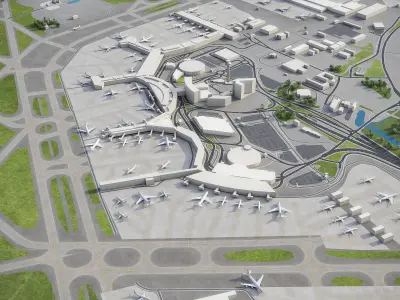 Stockholm - Arlanda Airport Low-poly 3D model