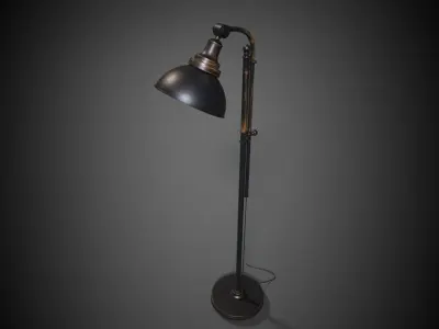 low poly lamp floor with shade Low-poly 3D model