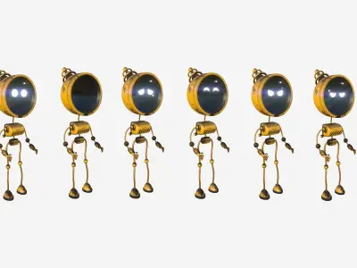 Cute Robot D05 Security - SciFi Character Design Low-poly 3D model