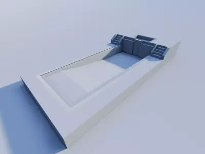 Swimming pool 3D model 4