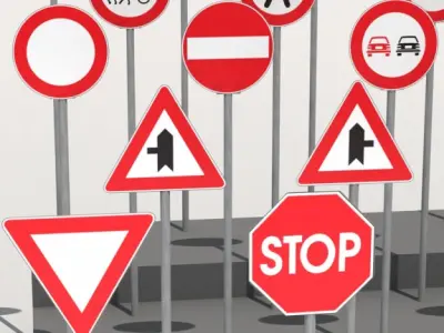 Road signs 2 3D model