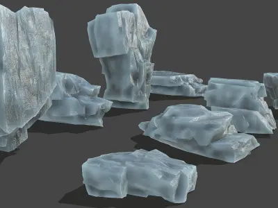 ice rocks 13 Low-poly 3D model