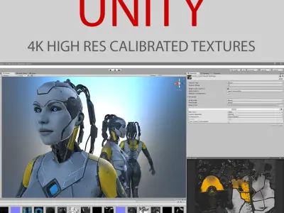  Character Woman Robot Unity Unreal 