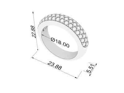 Dazzling Triple-Row Pave Ring JDBCo 3D print model