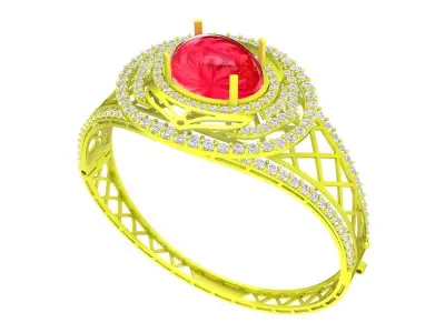 Oval Halo Ring 3D Model 6383 3D print model