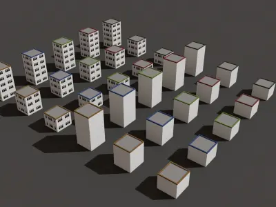 Cartoon Building Low Poly Building H 30 Variant Low-poly 3D model