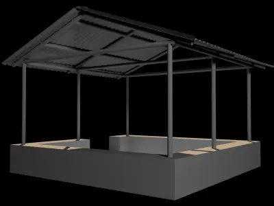 Park Shed Free low-poly 3D model