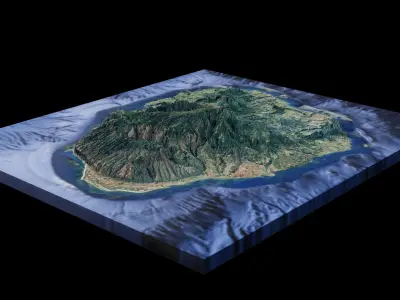 Kauai island terrain 3d model 3D model