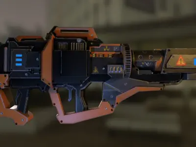 Scifi Rocket Launcher Low-poly 3D model