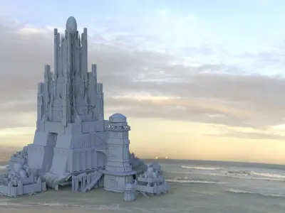 Dracula Ancient Tower Structure 3D model