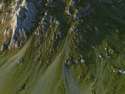 Grass mountain Low-poly 3D model
