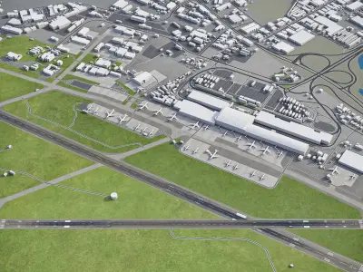 Cape Town - Airport - CPT Low-poly 3D model