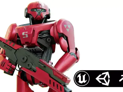 BATTLE DROID Z-9000   Rigged for Unreal Engine - Unity - MIXAMO 3D model