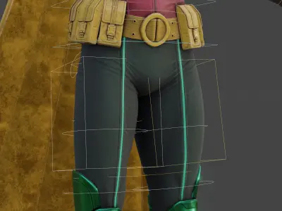 Robin 3D Model Gotham Knights Blender FBX OBJ Rigged Low-poly 3D model