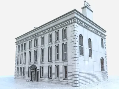 English Georgian Manor House 3D model