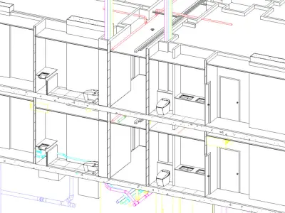 Revit MEP All System with unit floorplate Project Model   3D model