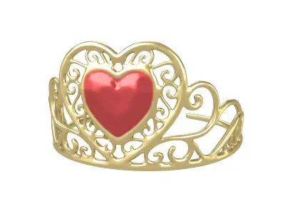 Heart Tiara v1 001 Low-poly 3D model