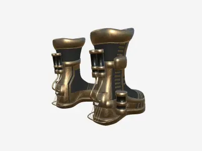 SciFi Boots A06 Bronze - Character Design Fashion Low-poly 3D model