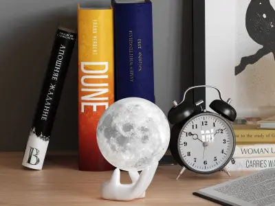Moon Light Lamp Bedroom Decorative Set 01 3D model
