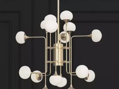 FLEMING chandelier with balls hanging from it 3D model