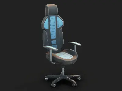 Sci Fi Lab Chair Low Poly Low-poly 3D model