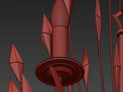 Feerie chandelier in gold and crystal 3D model