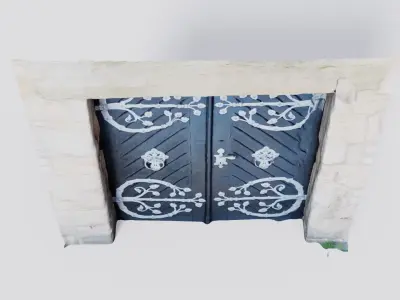 Medieval castle gate 3D model