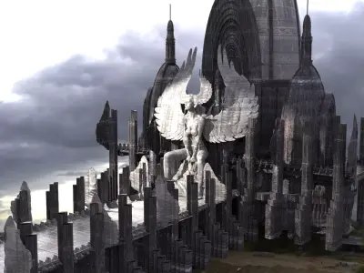 Ancient deity Steampunk Emperor Walkways 3D model