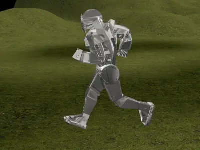 Animated Metal Robot 3D model