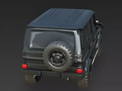 Stylized Stealth Security SUV 3D Model Low-poly 3D model