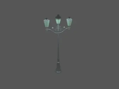 StreetLamps lamp with three lights 3D model