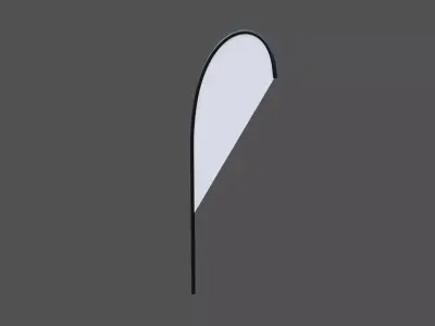 Customizable Teardrop Flag Low-poly 3D model