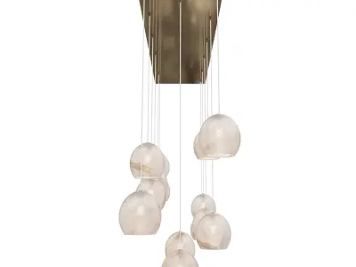 Lazio 15-Light Linear Multi-Drop Pendant Currey Company  3D model