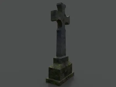 Tombstone Collection stone cross Low-poly 3D model