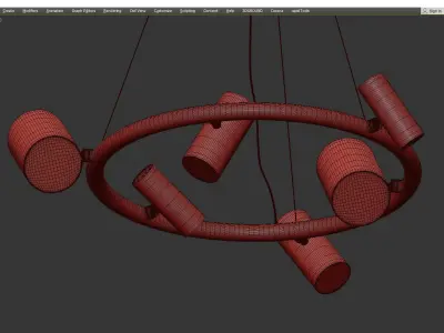 Can Can Round Suspension Lamp Low-poly 3D model