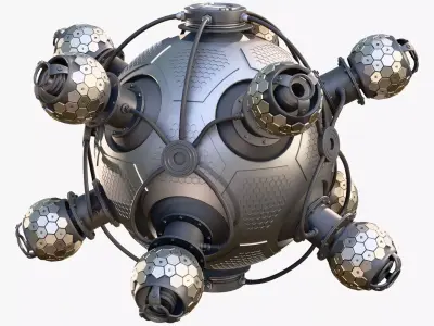 Abstract SciFi Spherical Core Hub M1 3D model