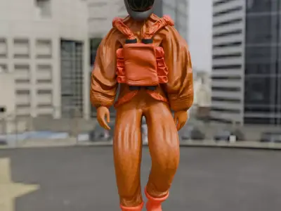 Space suit  Low-poly 3D model