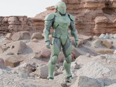 Low Res Sci Fi Solider - Mixamo and auto rigging friendly 3D model