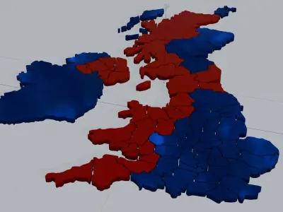 3D map of Great Britain 3D model