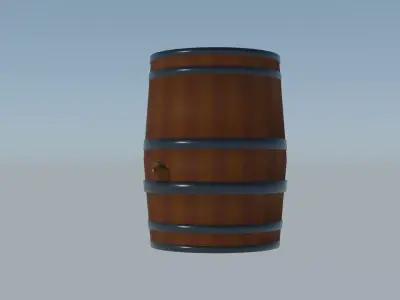 Lowpoly Wine Barrel  3D model