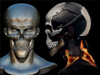 Iron Head Demon High poly Low-poly 3D model