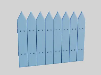 Cartoon Fence 3 3D model