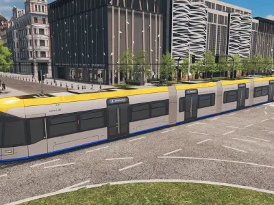 Leipzig XL Tram Low-poly 3D model