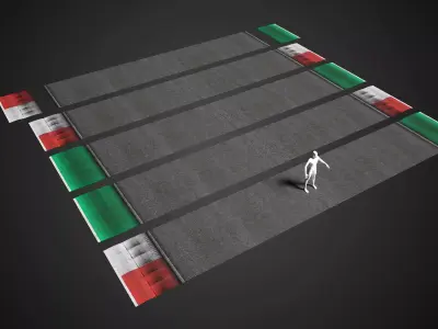  Modular Racetrack Road Meshes Low-poly 3D model