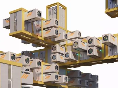 Sci-fi Public Housing 002 3D model