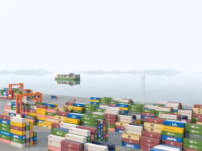 Cargo Dockyard  Low-poly 3D model