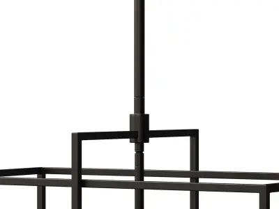 Noa 4-Light Pendant Matte Black with Aged Brass Free 3D model