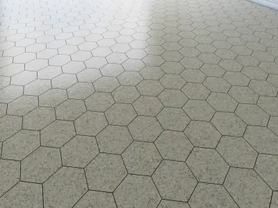 Hexagon tile 3 types Free low-poly 3D model